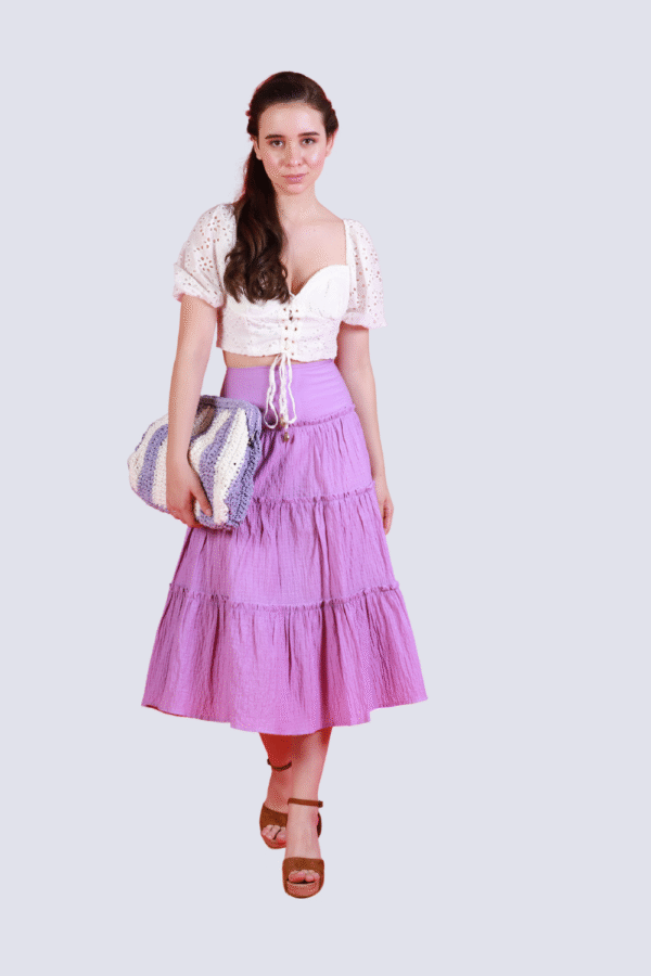 White and Purple Dress