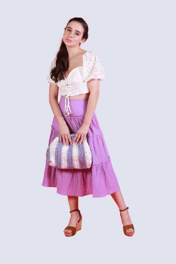 White and Purple Dress