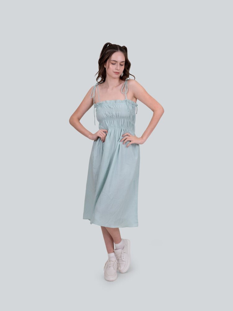 Cologne Textured Midi Strap Dress