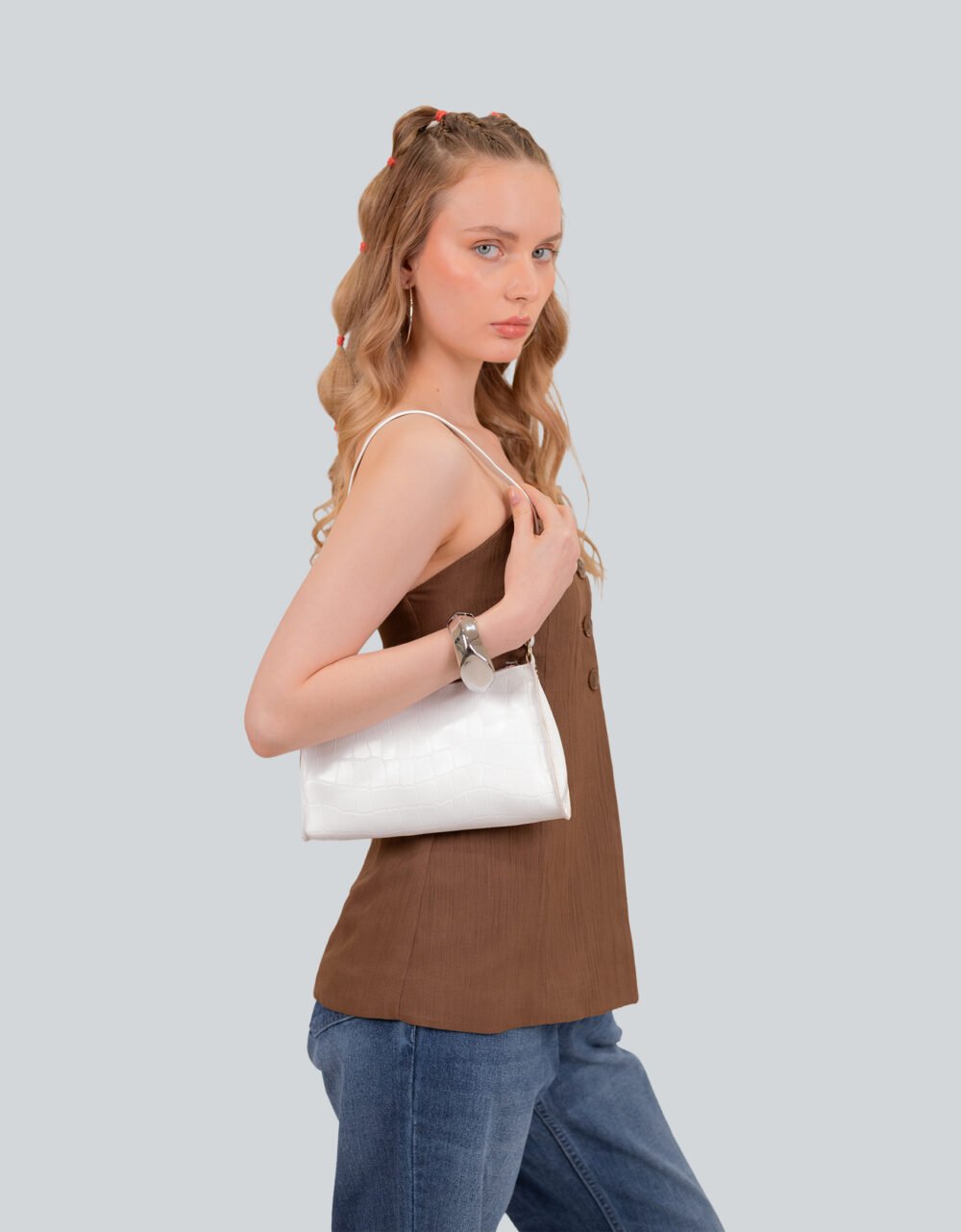 Strapless Buttoned Top