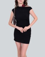 Nerja Off-Shoulder Black Short Dress