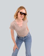 Cotton Lycra v Neck T-shirt