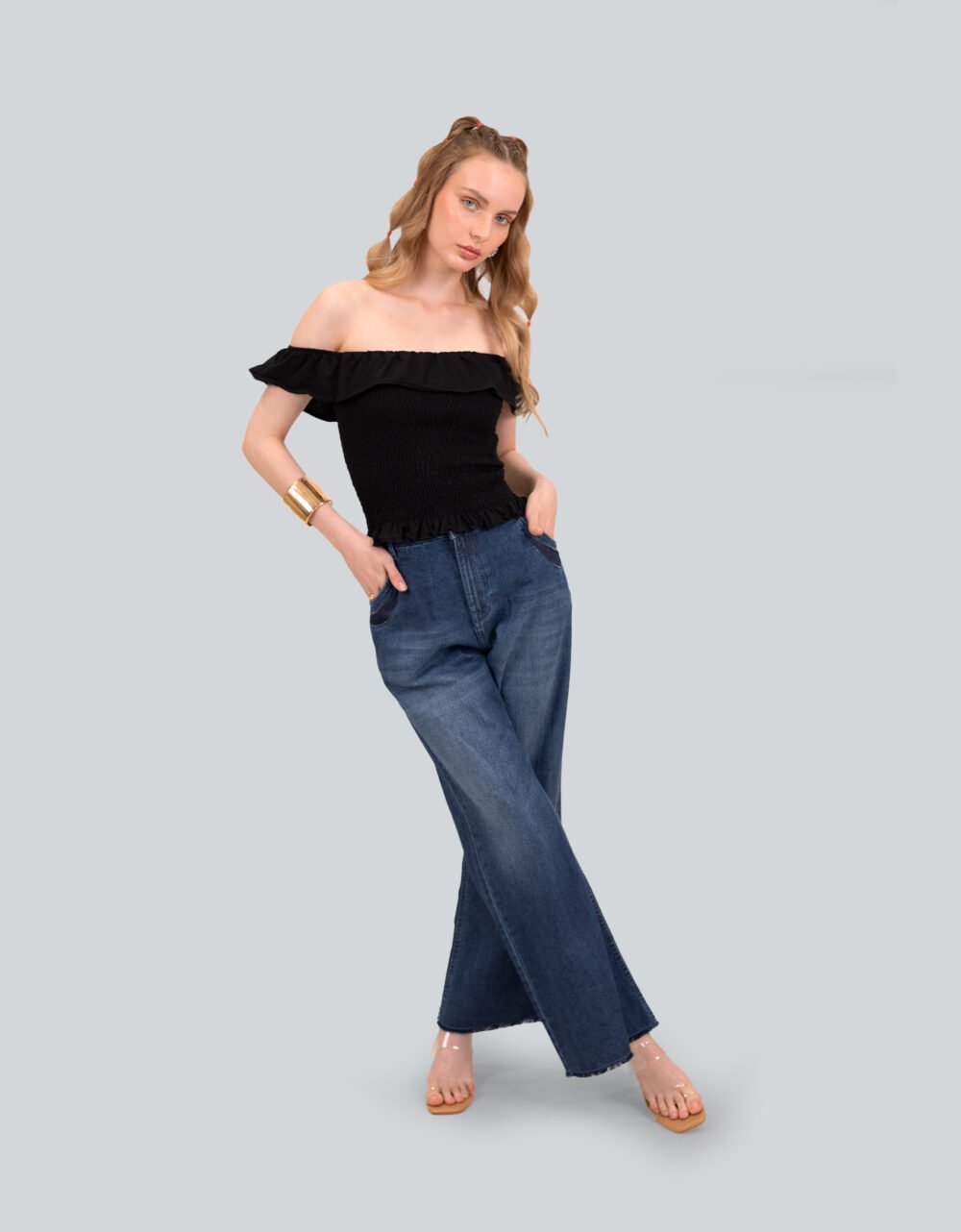 Smocked Off Shoulder Top