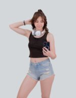 Washed Cotton Rib Buttoned Vest