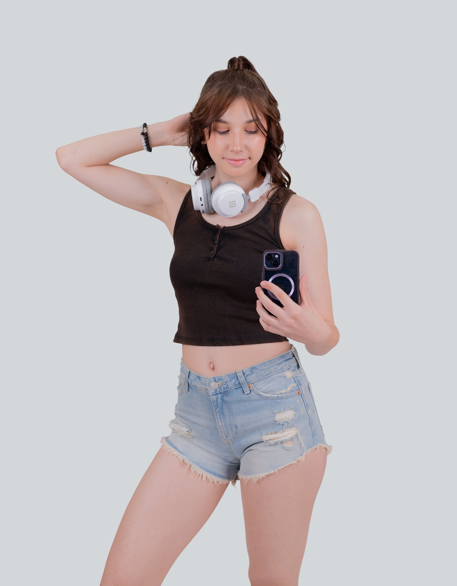 Pozzo Black Knitted Lycra Crop Top