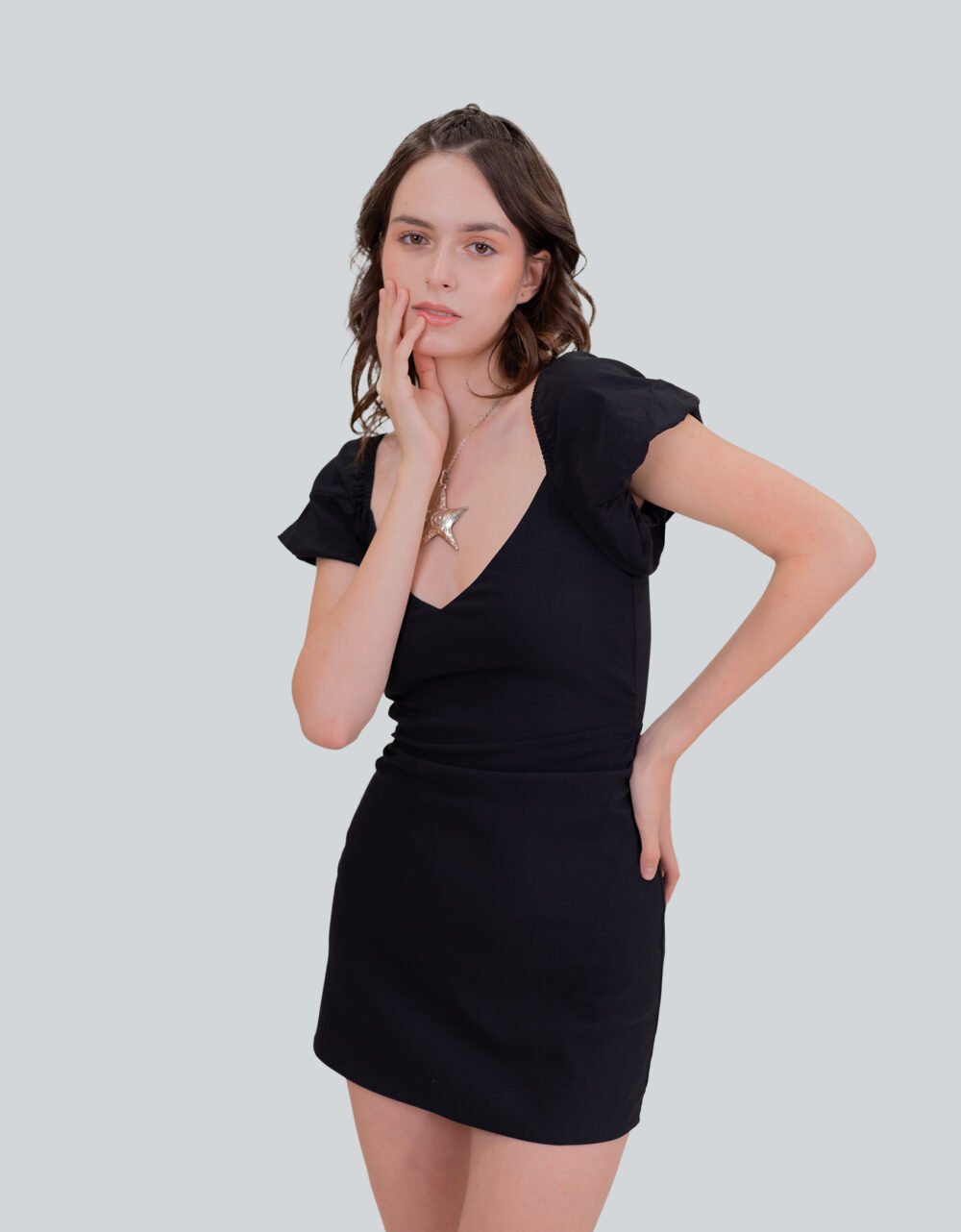 Bari Backless Black Mini Dress