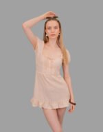 Textured Scoop Neck Dress