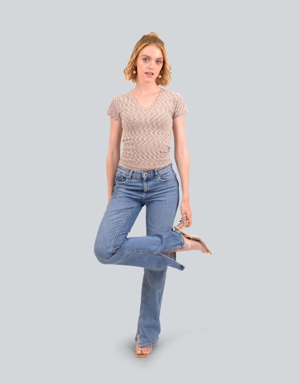 Cotton Lycra V Neck T-Shirt