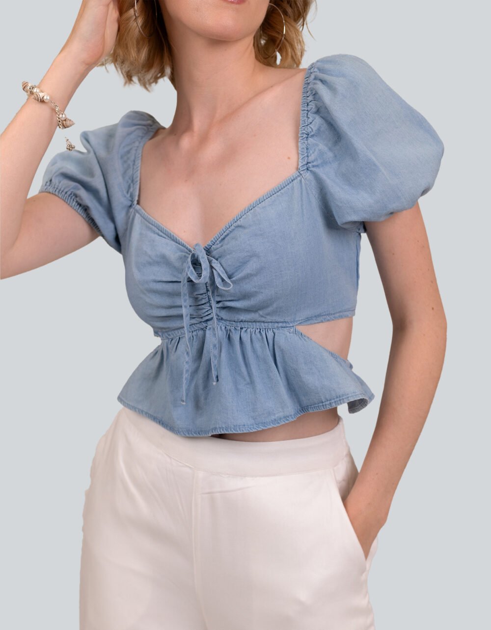 Front Tie Cut Out Top