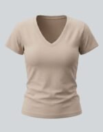 Cotton Lycra v Neck T-shirt