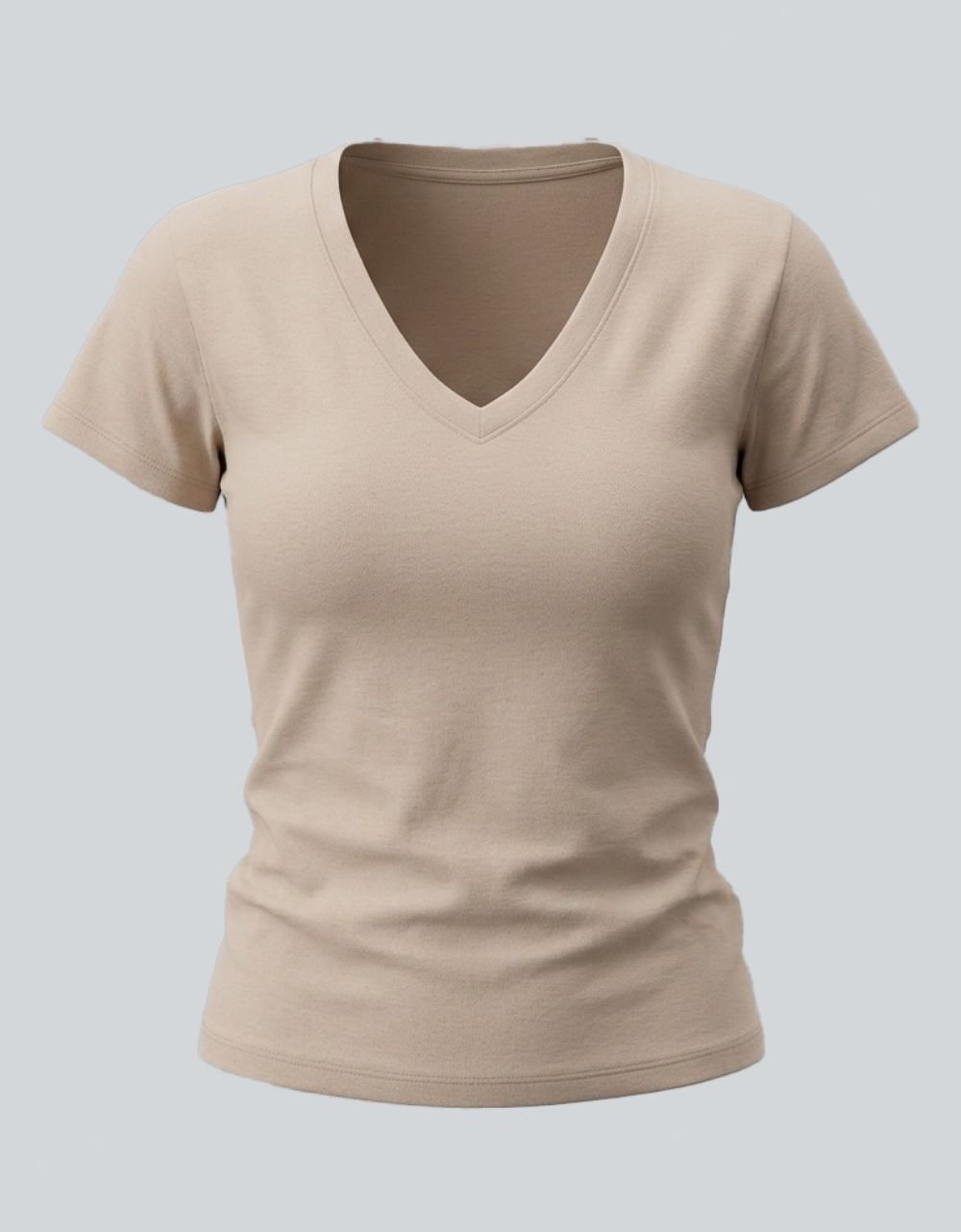 Cotton Lycra v Neck T-shirt