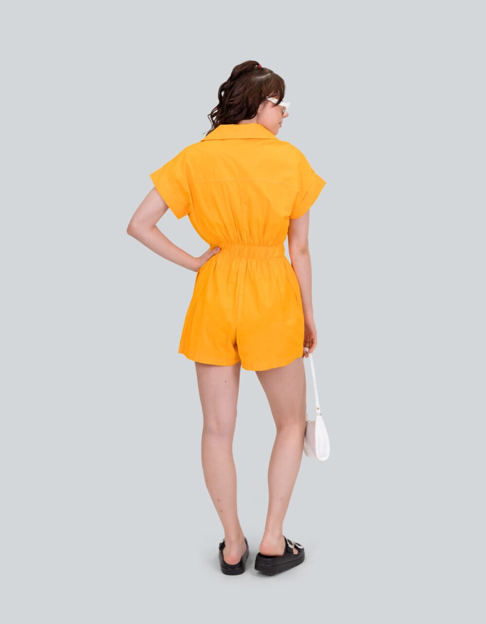 Parta Buttoned Yellow Shirt Dress Jumpsuit