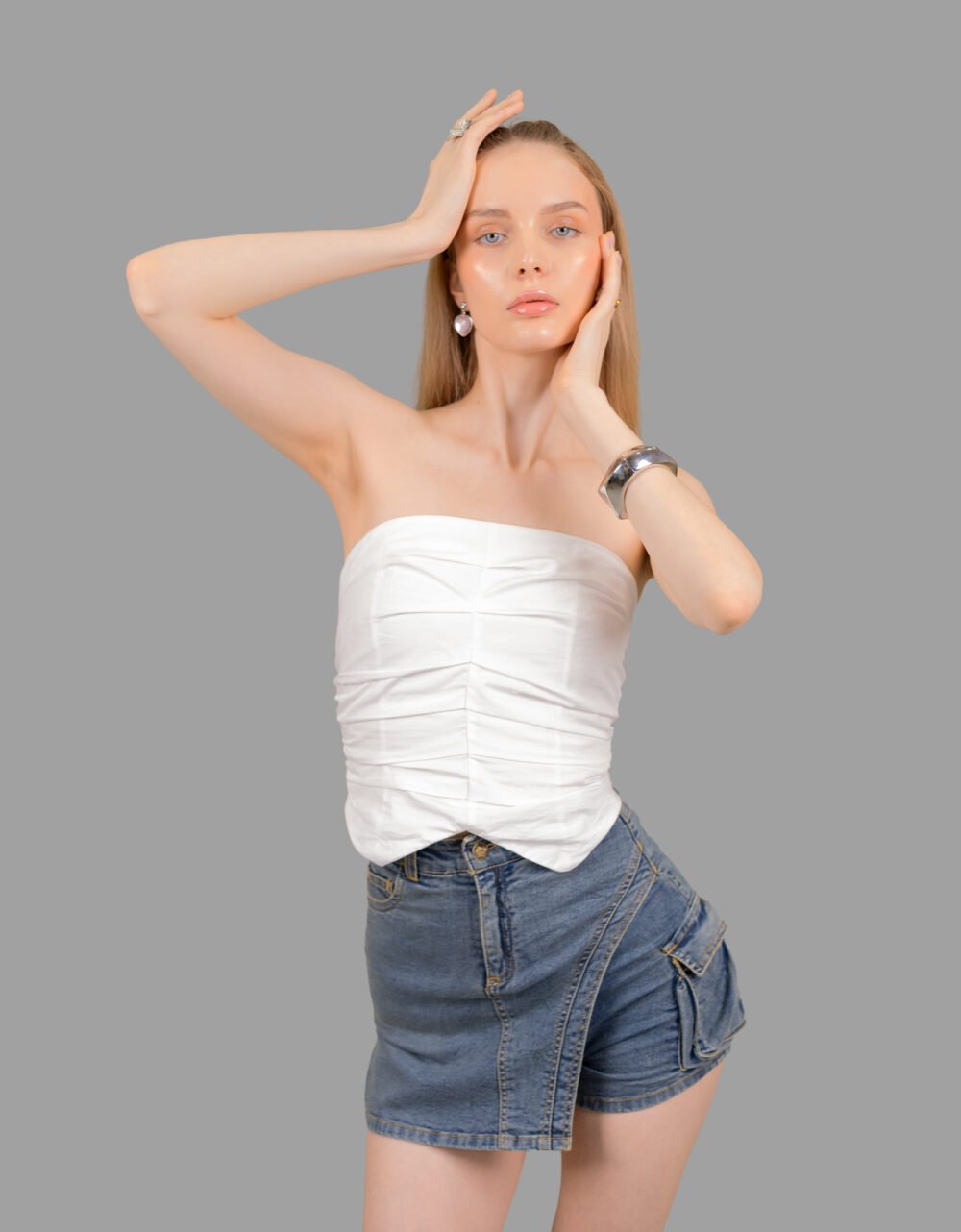 Gathered Strapless Top