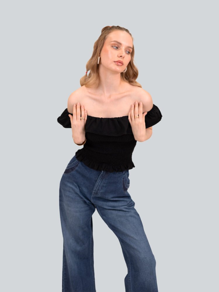 Smocked Off Shoulder Top