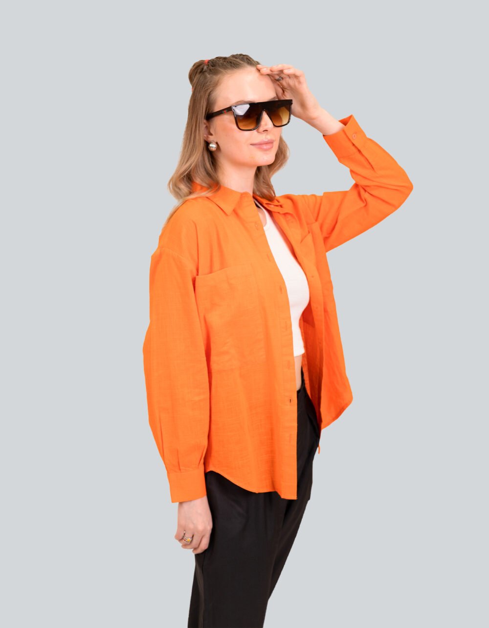 Loose Fit Cotton Shirt Top