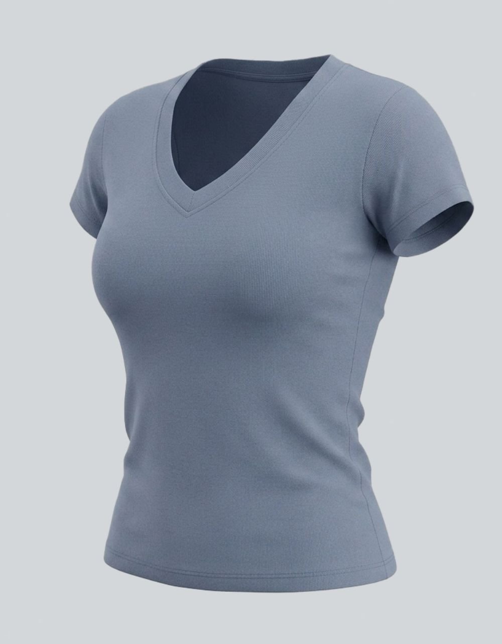 Cotton Lycra V Neck T-Shirt