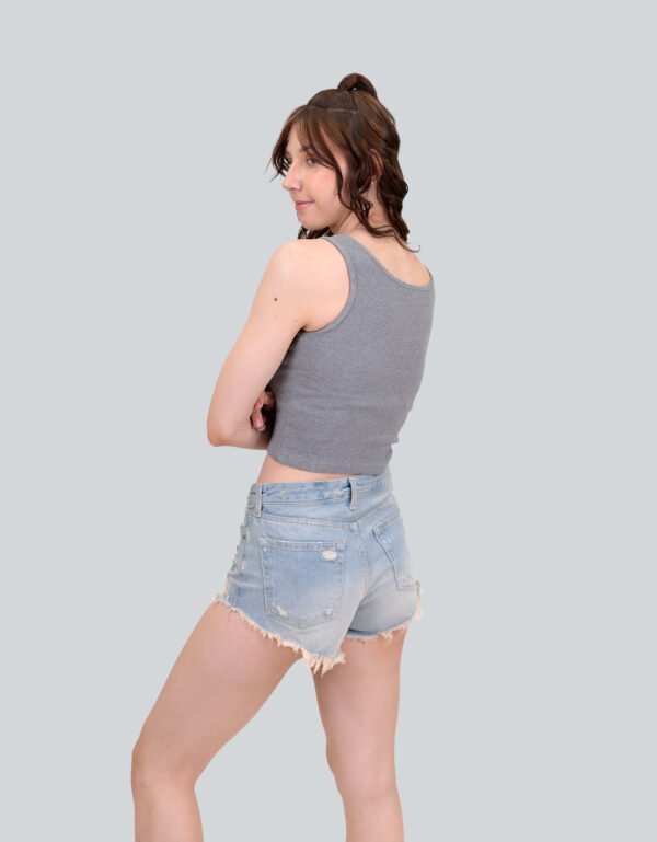 Grey Strap Vest Short Top – Casual Chic Crop Top for Girls & Women