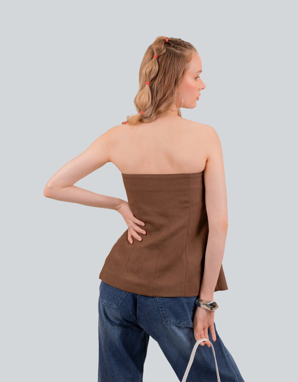 Strapless Buttoned Top