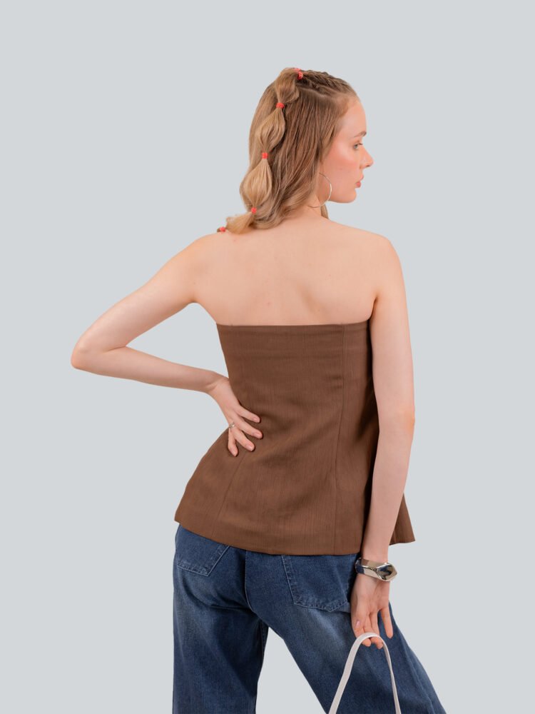 Strapless Buttoned Top