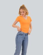 Cotton Lycra V Neck T-Shirt