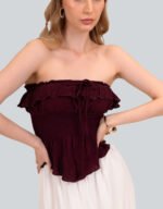 Ruffled Bandeau Top