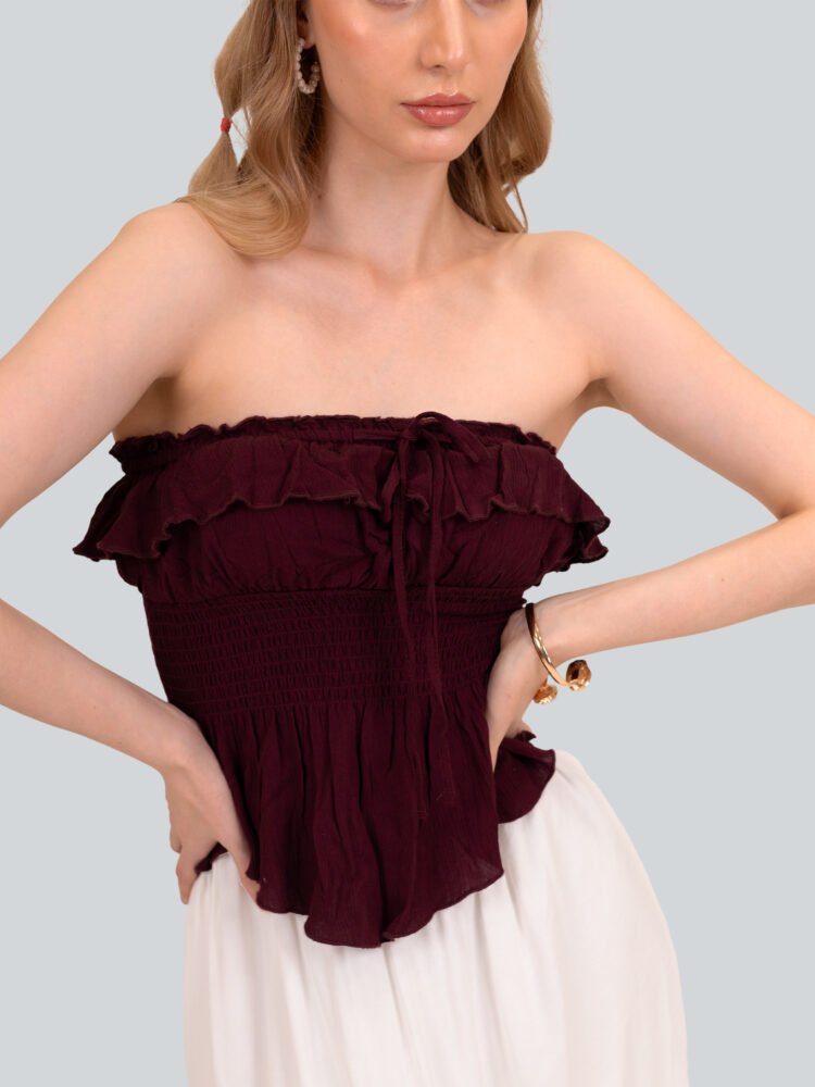 Ruffled Bandeau Top