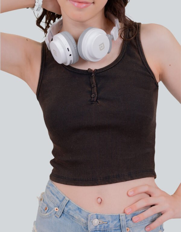 Pozzo Black Knitted Lycra Crop Top – Trendy Slim-Fit Top for Girls & Women