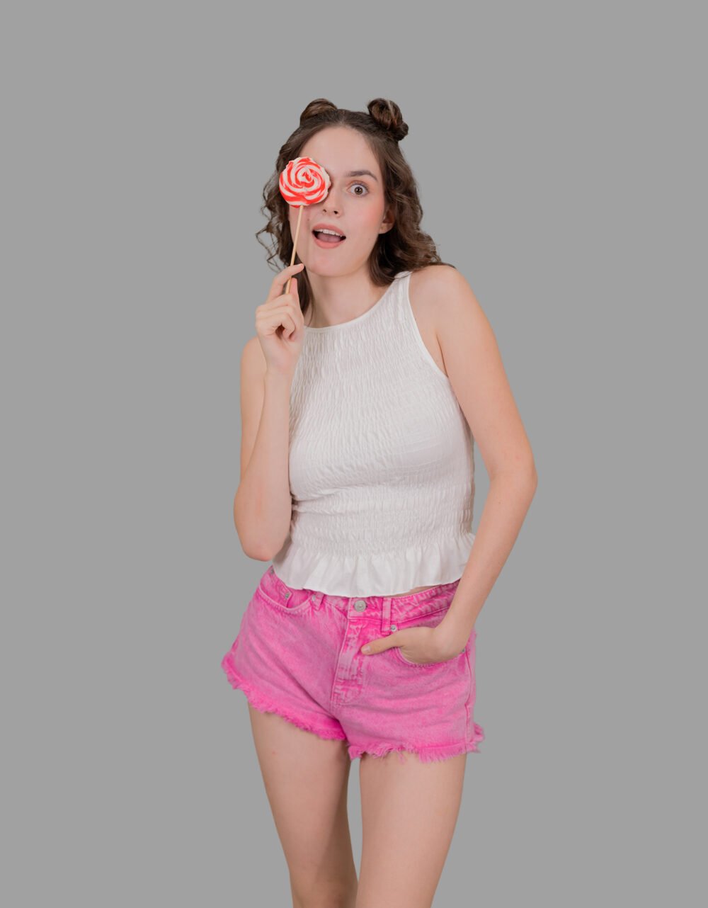 Strapless Smocked White Cotton Top