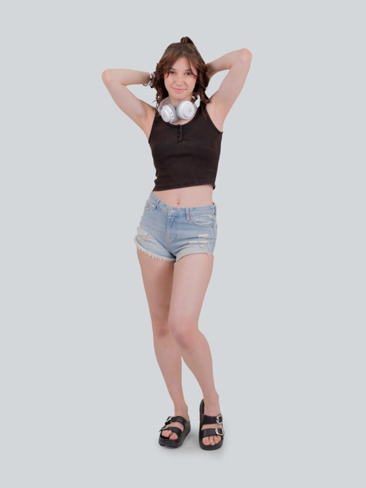 Distressed Denim Shorts