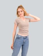 Cotton Lycra V Neck T-Shirt