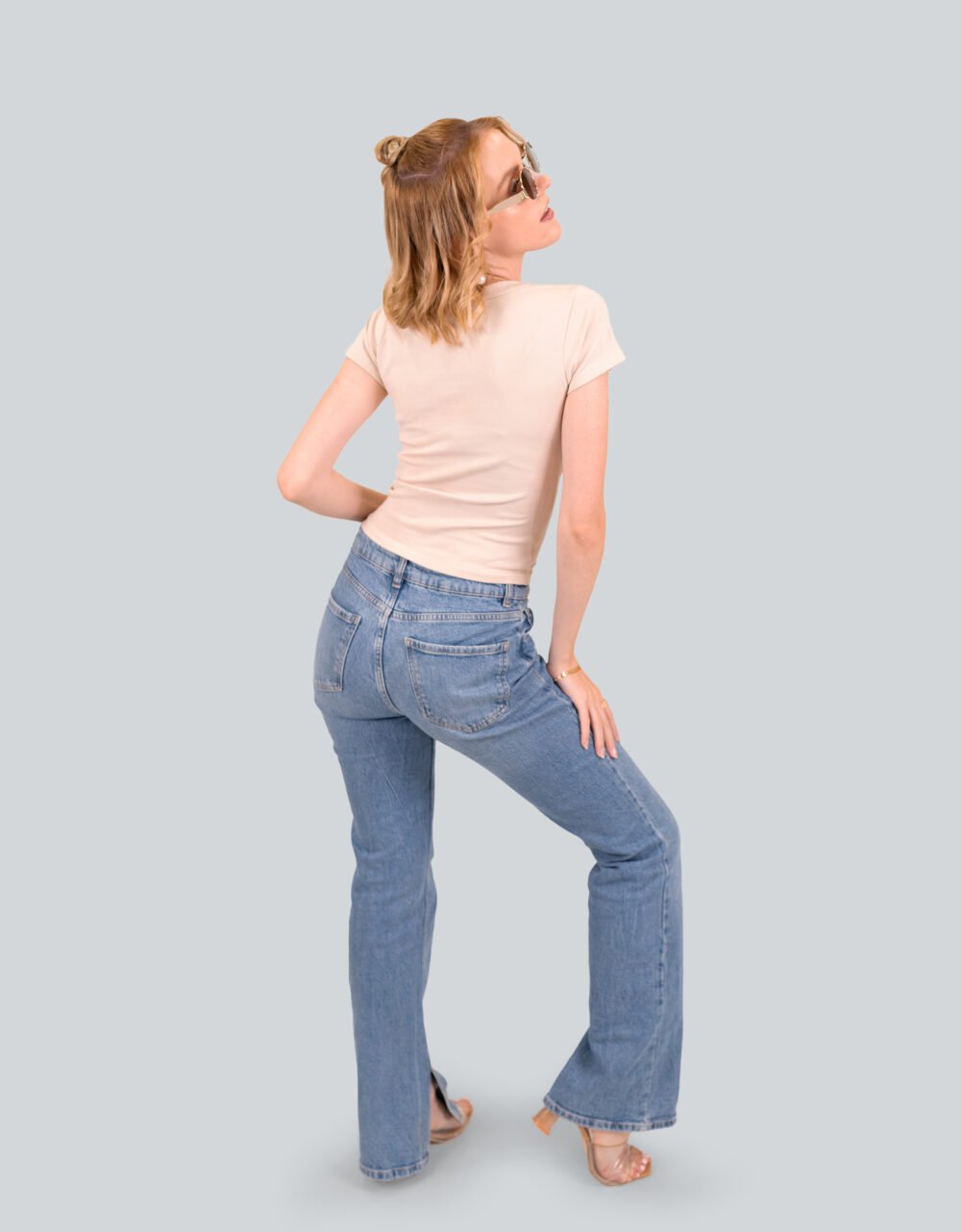 Cotton Lycra v Neck T-shirt