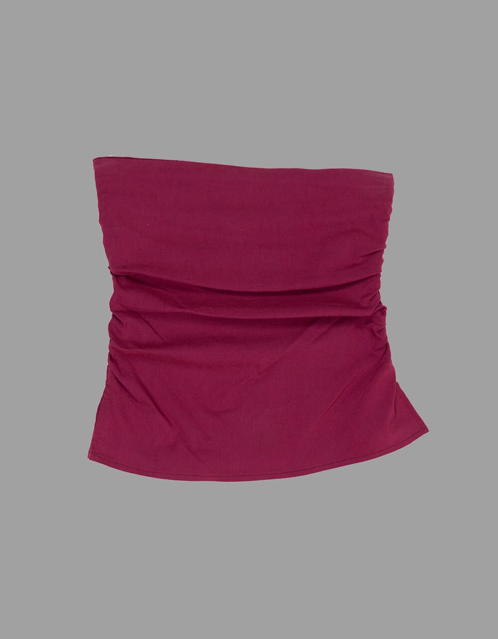 Maroon Strapless Lycra Top