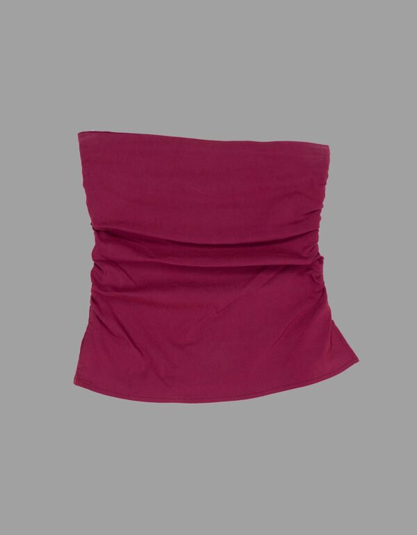 Maroon Strapless Lycra Top – Trendy Summer Top for Girls & Women