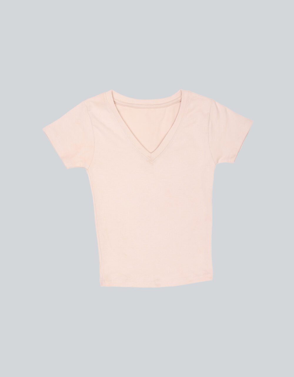 Cotton Lycra v Neck T-shirt