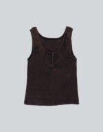 Washed Cotton Rib Buttoned Vest