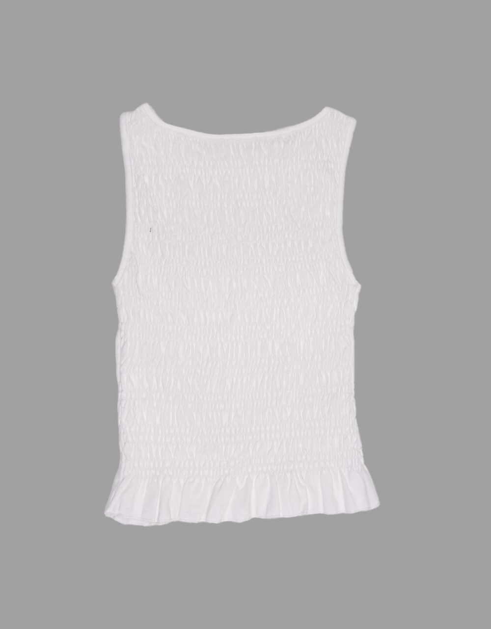 Strapless Smocked White Cotton Top
