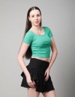 Rib Wide Neck T-Shirt