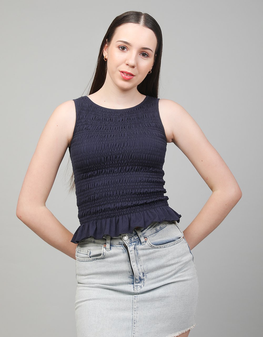 Sleeve less Smocked Top