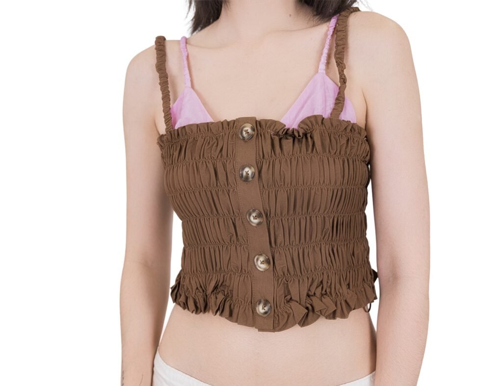 Ruched Double Fabric Top