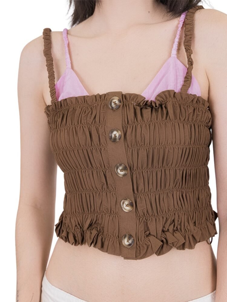 Ruched Double Fabric Top