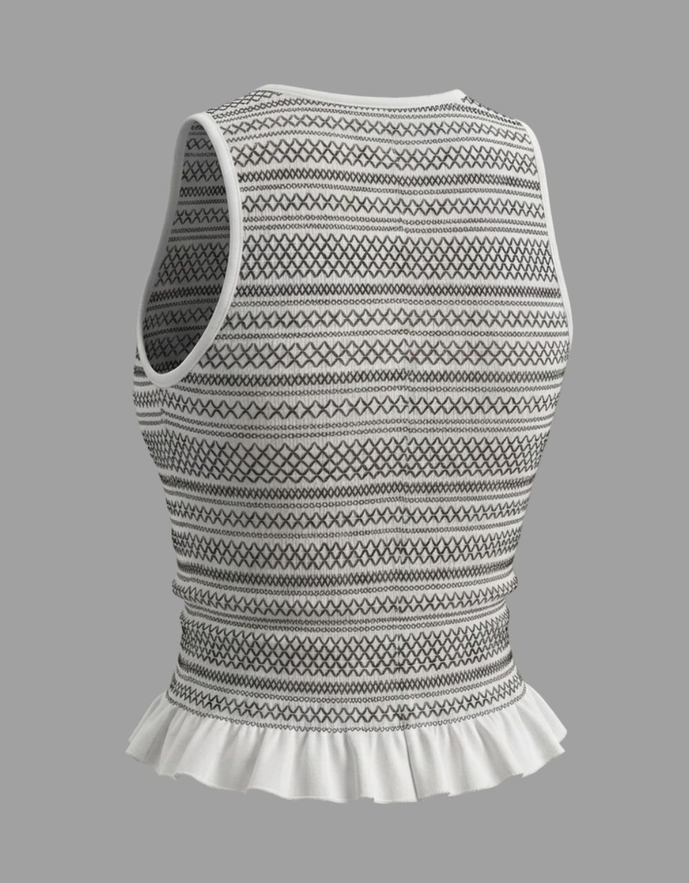 Black & White Smocked Top