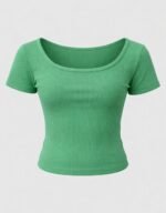 Rib Wide Neck T-Shirt