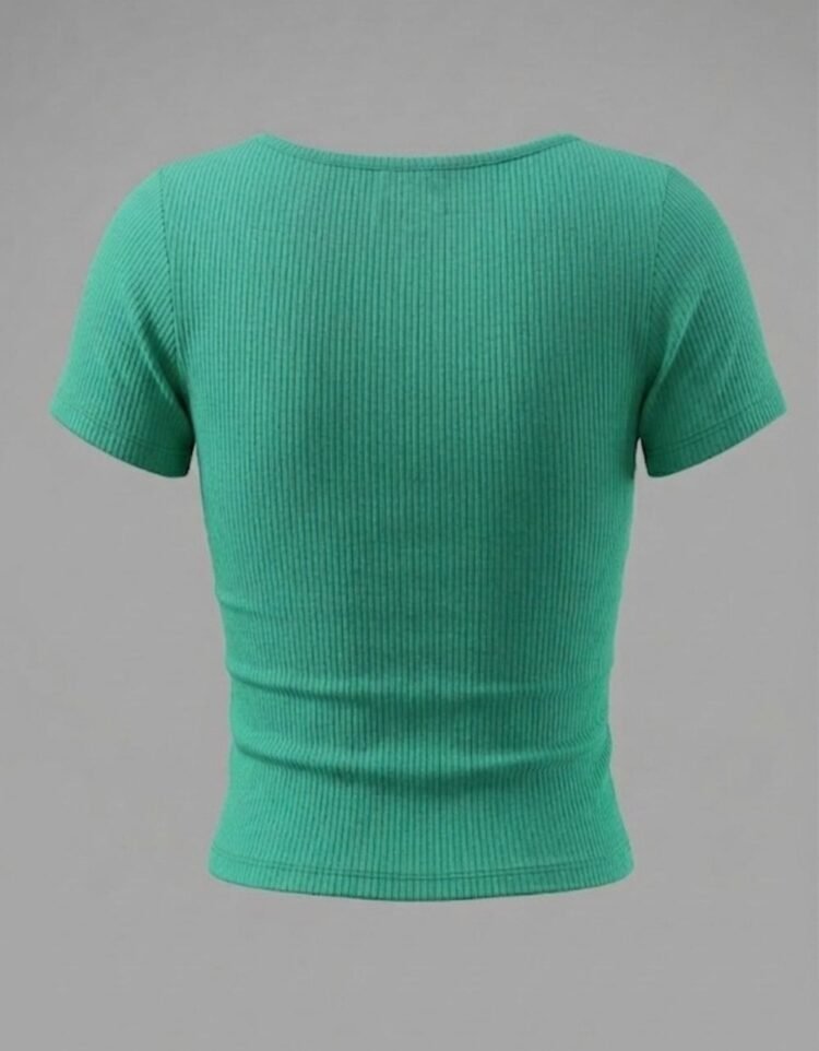 Rib Wide Neck T-Shirt