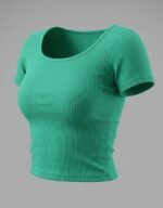 Rib Wide Neck T-Shirt