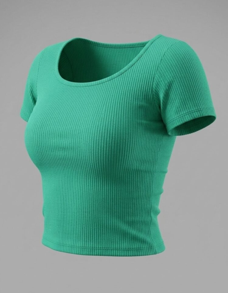 Rib Wide Neck T-Shirt