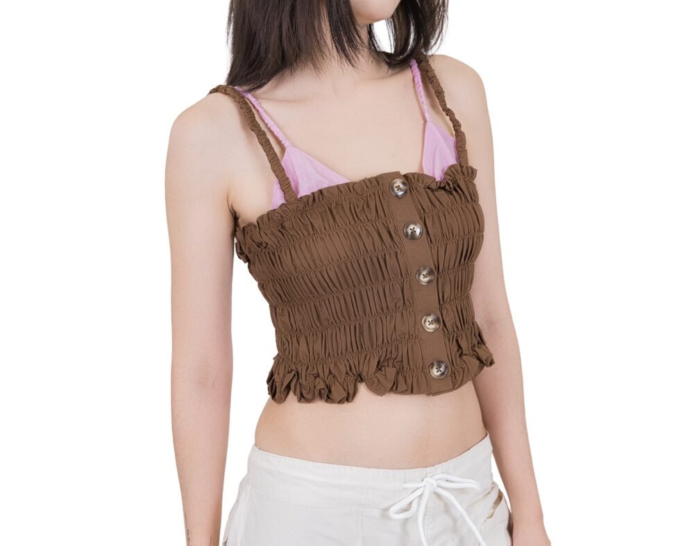 Ruched Double Fabric Top