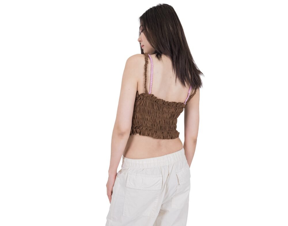 Ruched Double Fabric Top