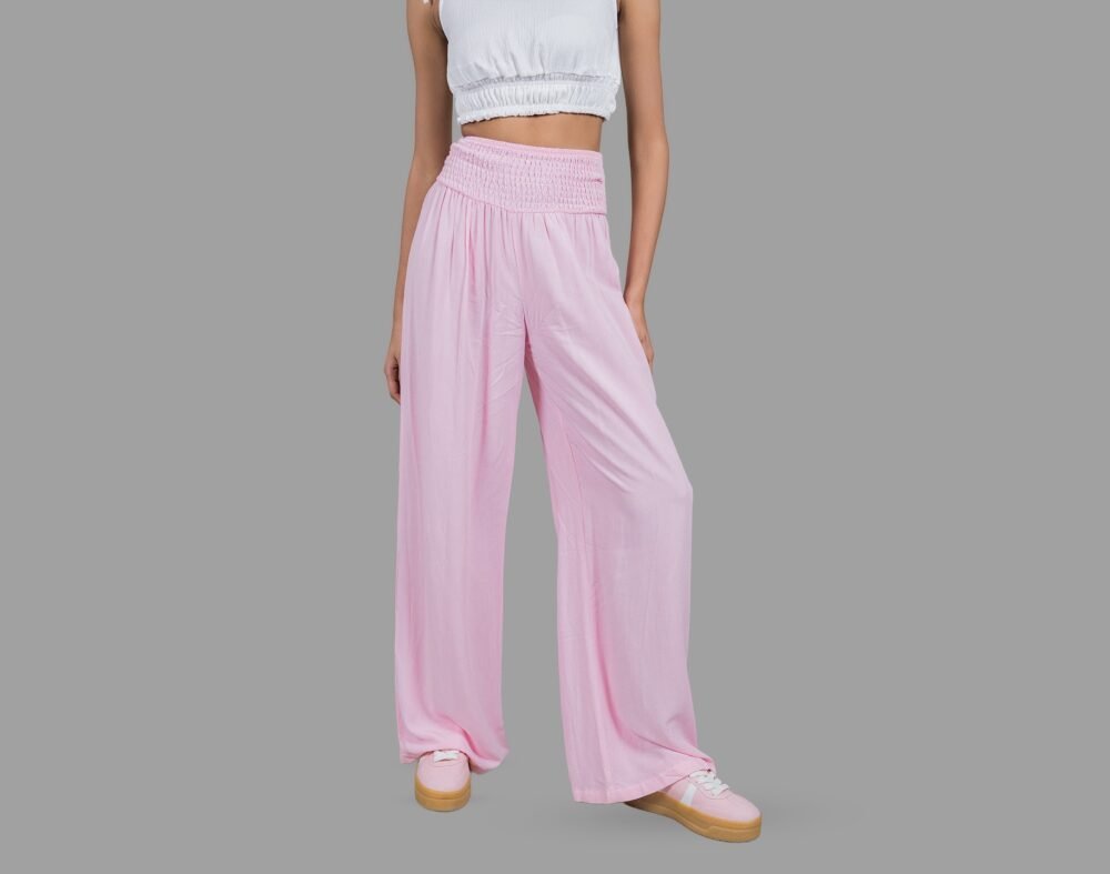 Smocked Cotton Pants