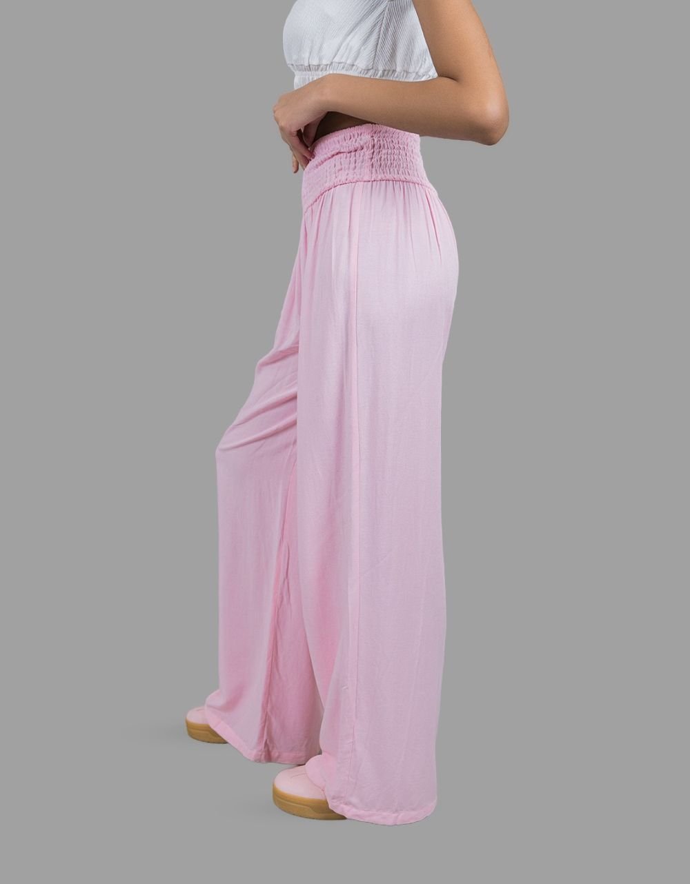 Smocked Cotton Pants