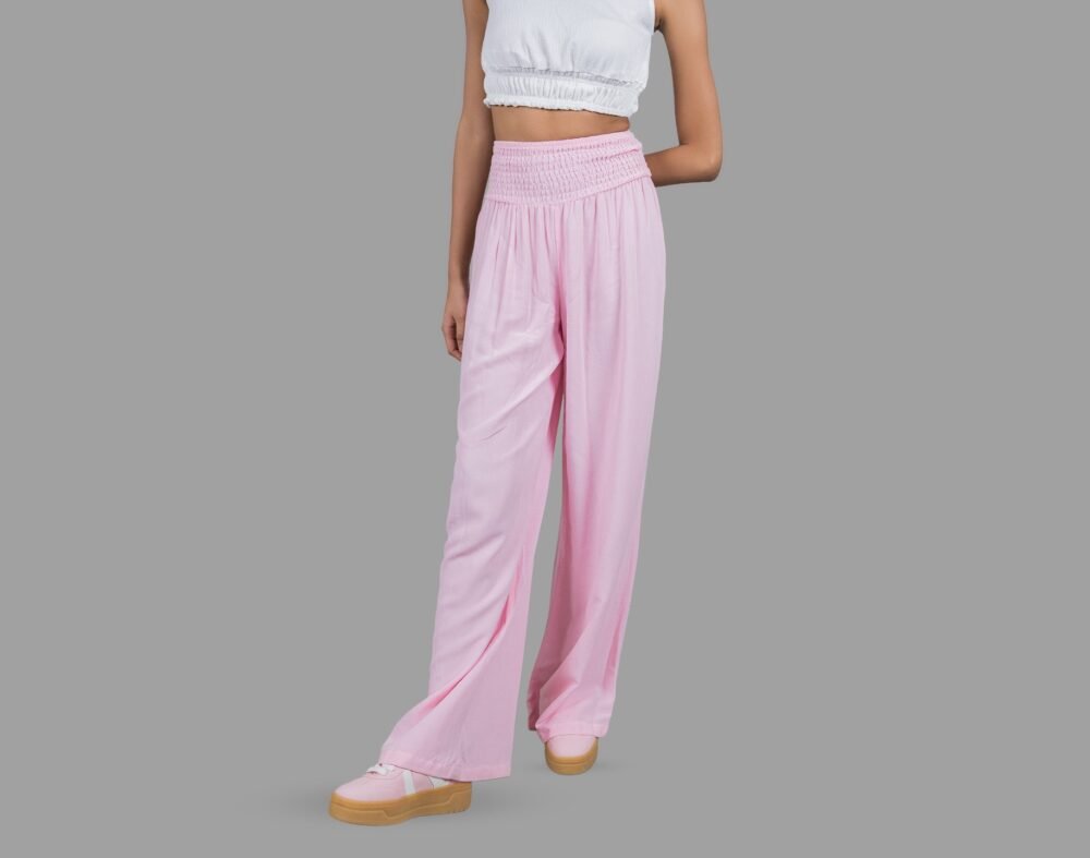 Smocked Cotton Pants